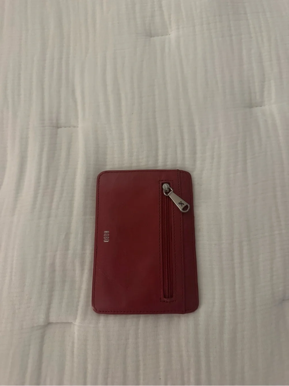 HOBO Pink Leather Zip Card Holder